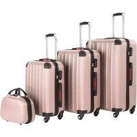 Set 4 PCS Luggage Travel Suitcase ABS Steel Holiday Hard Case Wheels Lightweight