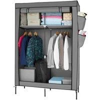 Wardrobe Collapsible Organiser Clothing Rack DIY Storage Compartments Steel Grey
