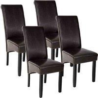 Rustic Leatherette Dining Chairs | Set of 4 Seats Home & Kitchen Durable Fabric