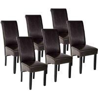 Rustic Leatherette Dining Chairs | Set of 6 Seats Home & Kitchen Durable Fabric