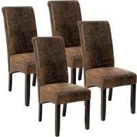 Rustic Leatherette Dining Chairs | Set of 4 Seats Home & Kitchen Durable Fabric