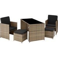 Compact rattan garden set | 2 chair, 2 stool, 1 table | Outdoor Patio Furniture