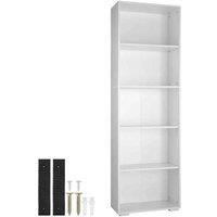 tectake Lexi Bookcase with 5 Shelves - white