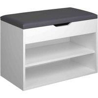 Shoe Storage Bench Rack Compartments Compact Shelves Padded Seat Funiture New