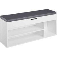 tectake Shoe cabinet Natalya with 4 storage spaces and seat - white