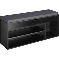 tectake Shoe cabinet Natalya with 4 storage spaces and seat - black