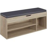 tectake Shoe cabinet Natalya with 4 storage spaces and seat - wood decor