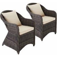 Set 2x Aluminium Wicker Chair Seat Armchair Furniture Sofa Garden Polyrattan New