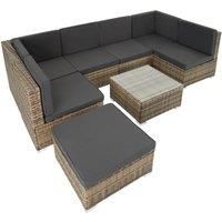 Tectake Rattan Garden Furniture Lounge Venice - Brown