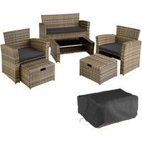 Rattan Seating Lounge Set Sofa Seats Stools Table Garden Outdoor Furniture Patio
