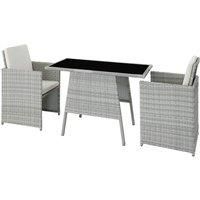 Garden bistro set in rattan | 2 chairs, 1 table | Outdoor Compact Furniture