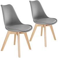 tectake 2 Friederike Dining Chairs - grey