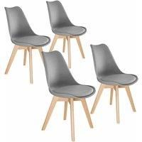 Set 4x Dining Chairs Kitchen Padded Seat Furniture Ergonomic Felt Office New