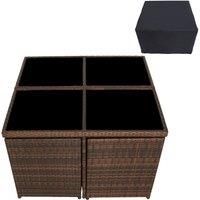Rattan garden dining set | 8 seat, 1 table | Outdoor Patio Furniture Cube Lounge