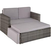Rattan Lounge Sofa Double Chair Furniture Stool Set Cushion Garden Seating New