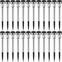 Tectake  24 LED solar garden lights multicolour  garden lights, solar lights, outdoor lights  silver