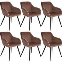 Velvet Accent Chair Set of 6 Black Legs | Small Modern Living Room Arm Occasion