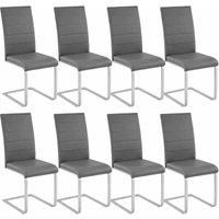 Cantilever Dining Chair Set of 8 | Seat Home Kitchen Faux Leather Fabric Table