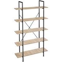 Slim Standing Shelf | 5 Shelves Ladder Bookcase Wall Unit Wooden Corner Storage