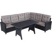 Rattan Garden Corner Sofa Set | 6 Seat, 1 Table Outdoor Lounge Furniture Wicker