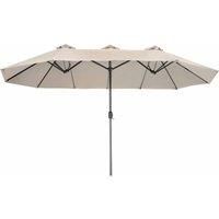 TecTake® Garden Parasol XL - 450 cm, UV Protection, 3 Wind Vents, Crank Handle - Weather Resistant Canopy, Sun-Shade & Sun-Umbrella - Large Outdoor Furniture for Patio, Terrace & Pool - Beige