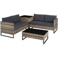 Rattan Garden Corner Sofa | 5 Seat, 1 Table, 1 Storage Outdoor Furniture Wicker
