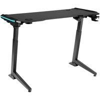 Tectake Gaming Desk Electrically Height Adjustable W/Led Strips (72-121Cm Tall) - Black