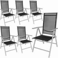 set of 6 foldable and stable aluminium garden chairs out of synthetic mesh