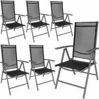 set of 6 foldable and stable aluminium garden chairs out of synthetic mesh