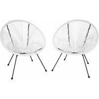 Set 2x Chairs Lounger Furniture Circular Steel Garden Retro Relax Steel Outdoor