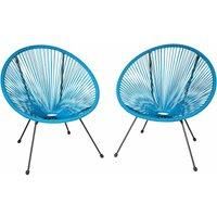 Set 2x Chairs Lounger Furniture Circular Steel Garden Retro Relax Steel Outdoor