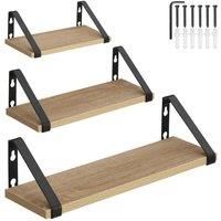 Hanging Shelf Set of 3 Shelves Mount Wall Bookshelf Plant Rack Kitchen Floating