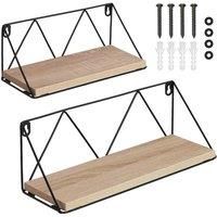 Hanging Shelf x2 | Shelves Set Bookshelf Plant Rack Kitchen Floating Wall Mount