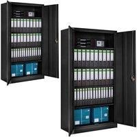 Office storage cupboard metal filing cabinet tool cabinet organiser black new