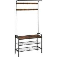 Tectake Coat & Shoe Rack 85 5X36184Cm - Brown