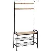 Tectake Coat & Shoe Rack 85 5X36184Cm - Light Brown