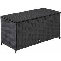 Tectake Storage Box With Wheels 297L, 117X54X64cm Black