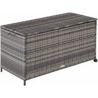 Tectake Storage Box With Wheels 297L, 117X54X64cm Grey