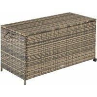 Tectake Storage Box With Wheels 297L, 117X54X64cm Brown