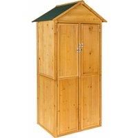 Wooden Outdoor Garden Cabinet Utility Storage Tools Shelf Box Shed Roof New