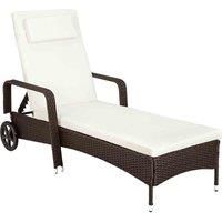 Sun Lounger Rattan Day Bed with Canopy Garden recliner Patio chair Furniture