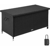 Tectake Garden Storage Box Kiruna - Outdoor Furniture Cushion Storage 120X55X61.5cm, 270L Black