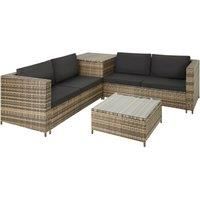 Garden corner furniture set | 2-Sofas 1-Table 1-Storage Box Garden Rattan Wicker