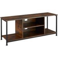 Tectake Tv Cabinet Lowboard 4 Compartments & Adjustable Shelf, 120Cm - Brown