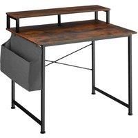 Desk with shelf and fabric bag