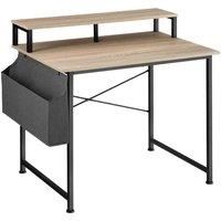 Desk with shelf and fabric bag
