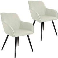 Tectake Accent Chair Marilyn With Armrests Set Of 2 - Cream