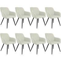 Tectake Accent Chair Marilyn With Armrests Set Of 8 - Cream