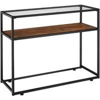 Console table Kilkenny | With 2 shelves, glass surface and slim design