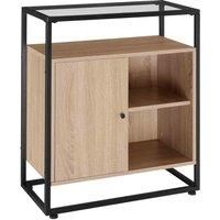 Cabinet Coventry | 70x38x80.5cm with display shelves, cupboard and glass top